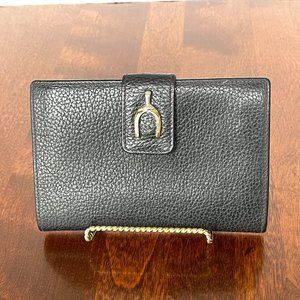 Vintage Gucci Women's Bi-Fold Wallet with Kisslock Coin Section Horsebit Black